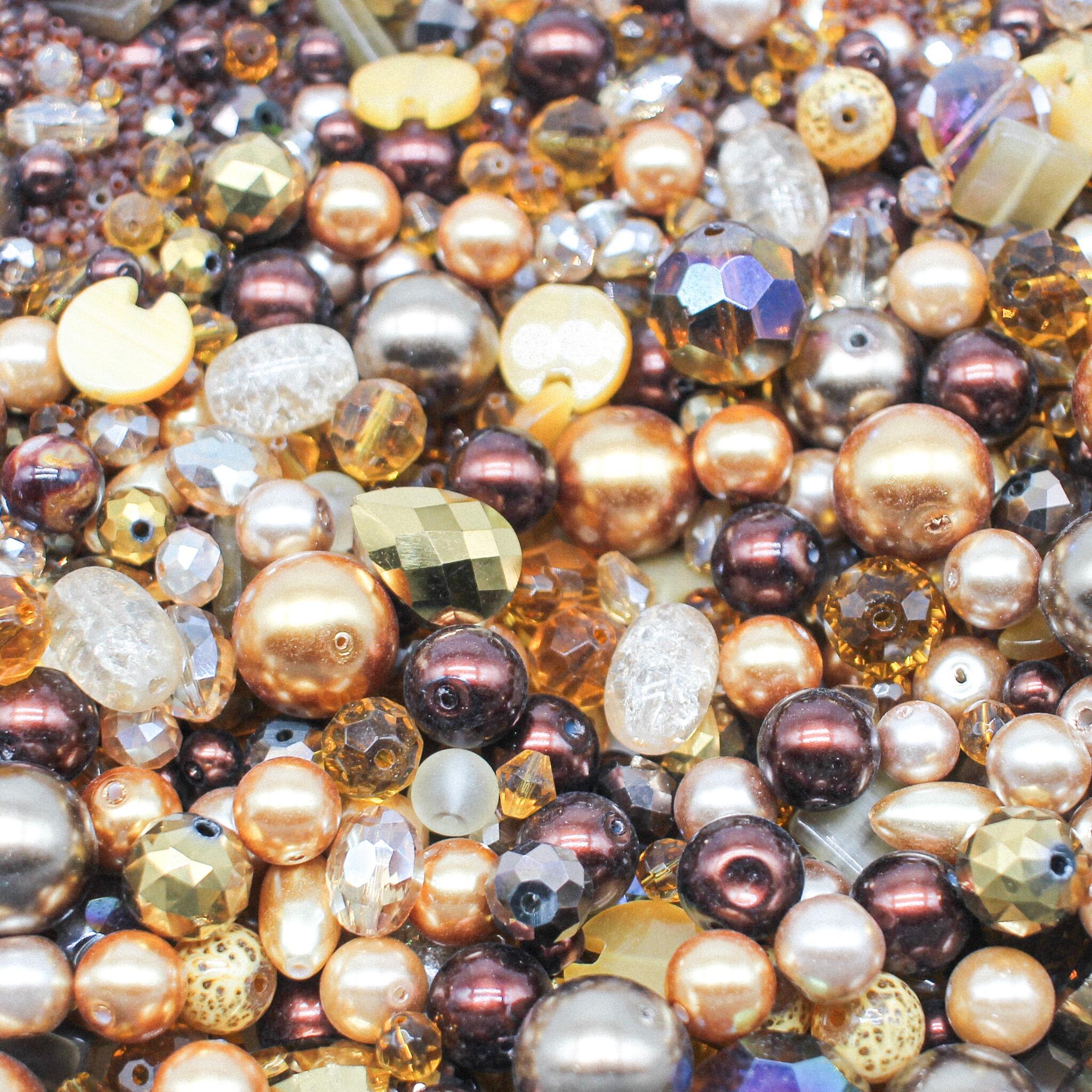Premium Bead Mix 75g Gold Bronze 2mm for jewellery making