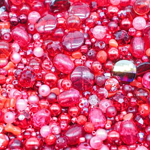 Premium Bead Mix 75g Red 2mm for jewellery making
