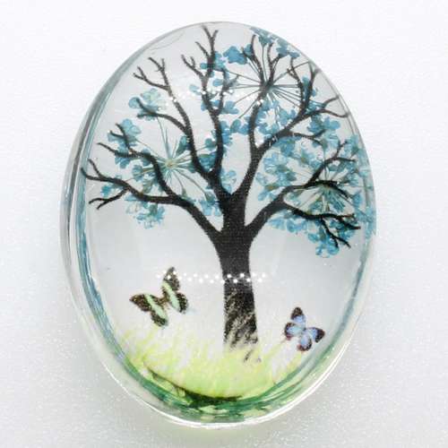Everbloom Cabochon Oval 40x30mm - Turquoise