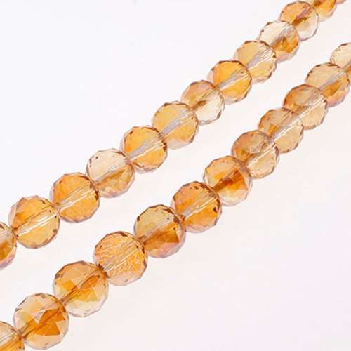 11mm crystal beads pink apricot, pack of 25 — faceted for jewelry making and beadwork