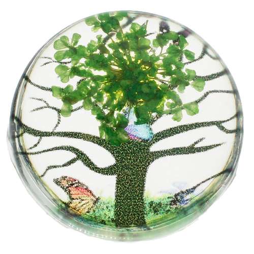 Everbloom Cabochon Round 25mm - Tree Green