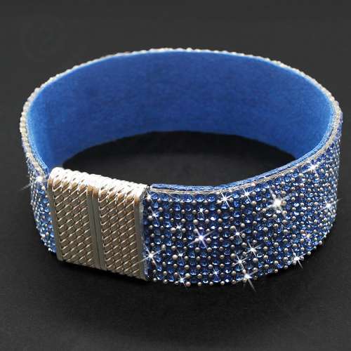 Sparkle Ribbon 22mm Bracelet Kit sapphire blue crystal bracelet making kit — DIY set with beads and instructions for creating handmade je…