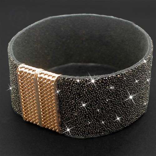 Sparkle Ribbon 28mm Bracelet Kit black stardust bracelet making kit — DIY set with beads and instructions for creating handmade jewelry