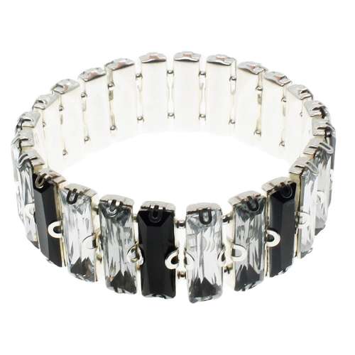 Rivoli Rectangle Bracelet Kit makes 3 monochrome bracelet making kit — DIY set with beads and instructions for creating handmade jewelry