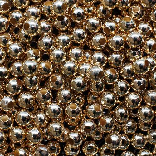 Round Spacer Beads 4mm 150pc - Champagne Gold Plated