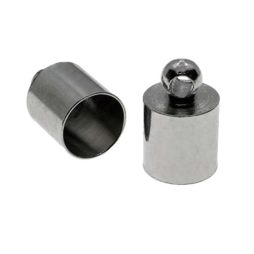 Bead Cap with Loop 7x11mm 8pcs - Rhodium