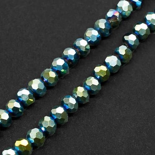 3mm crystal beads green iris — faceted for jewelry making and beadwork