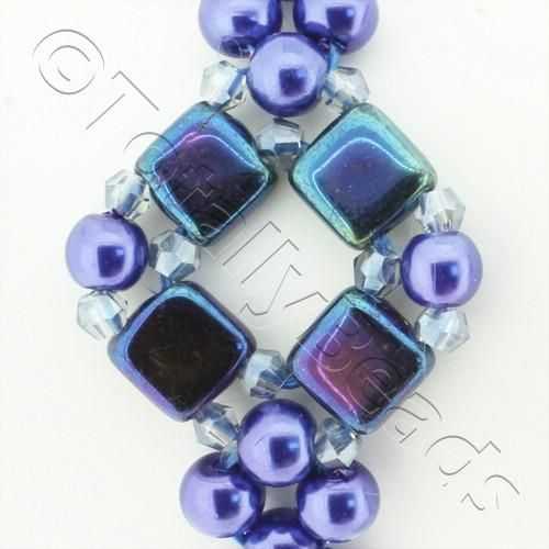 Katerina Bracelet Bundle blue iris bracelet making kit — DIY set with beads and instructions for creating handmade jewelry