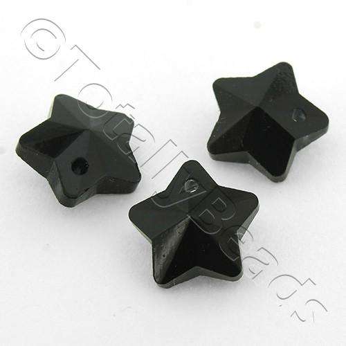 10mm crystal beads jet black, pack of 10 — faceted for jewelry making and beadwork