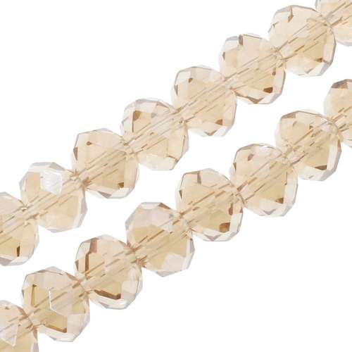 8mm crystal beads champagne ab, pack of 70 — AB finish, faceted for jewelry making and beadwork