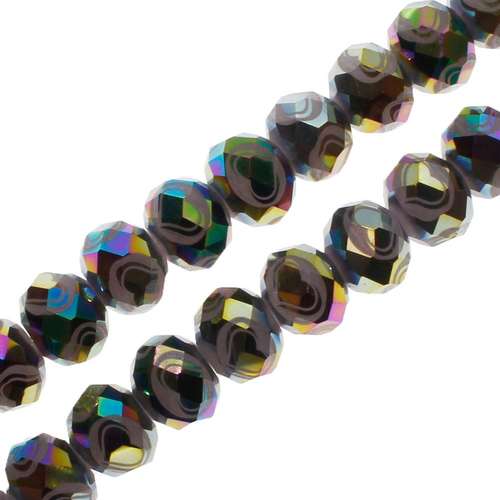 8mm crystal beads heart grey iris, pack of 50 — faceted for jewelry making and beadwork