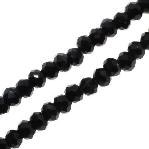 3mm crystal beads jet black 150pc — faceted for jewelry making and beadwork