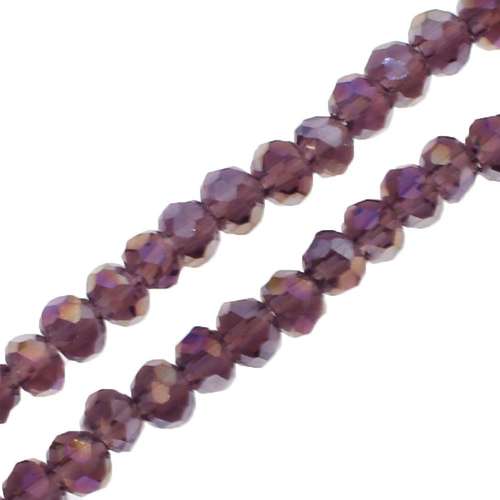 3mm crystal beads purple ab, pack of 150 — AB finish, faceted for jewelry making and beadwork