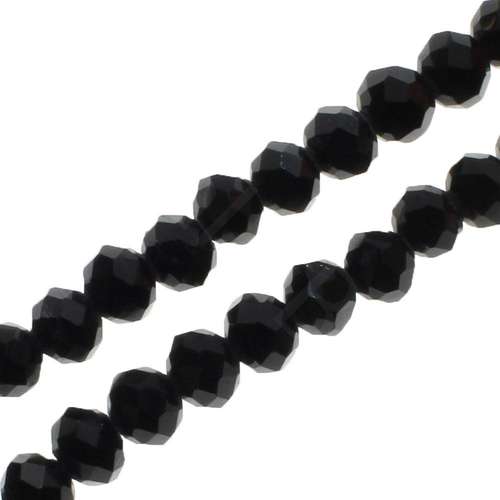 4mm crystal beads jet black, pack of 130 — faceted for jewelry making and beadwork