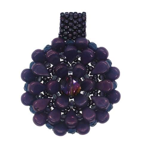 Fleur Pendant purple jewelry making kit — DIY set with beads and instructions for creating handmade jewelry