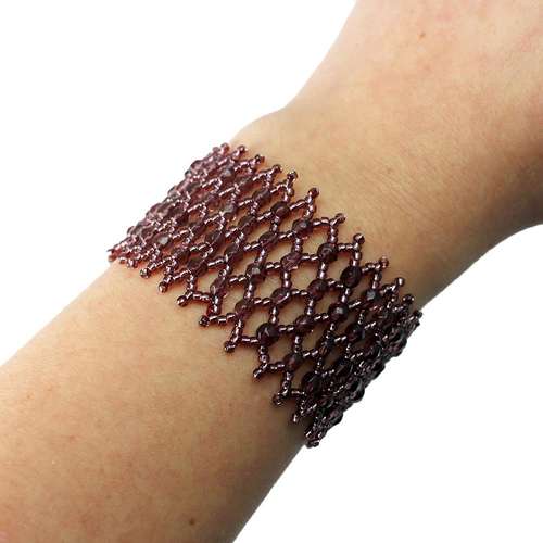 Netted Bracelet Kit amethyst bracelet making kit — DIY set with beads and instructions for creating handmade jewelry