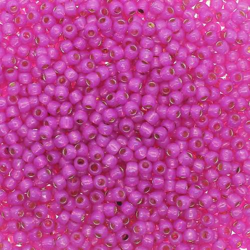 Toho Size 6 Seed Beads 10g - Silver-Lined Hot Pink