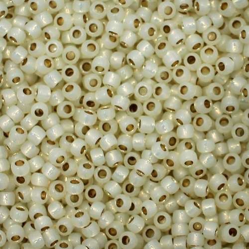 Toho Size 8 Seed Beads 10g - PF Silver Line Milky Lt Jonquil