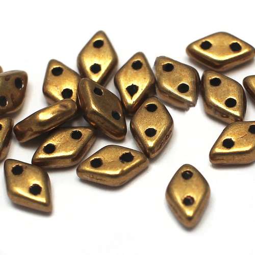 Czech glass glass beads met ceylon yellow — pack of 60, high-quality two-hole beads ideal for jewelry making, bead weaving, and crafts
