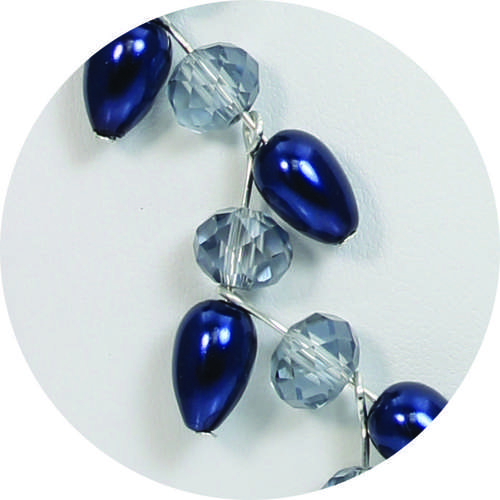 Amber Necklace blue - bundle pack necklace making kit — DIY set with beads and instructions for creating handmade jewelry