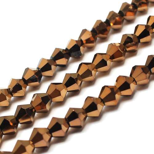 8mm crystal bicone beads bronze — faceted for jewelry making and beadwork