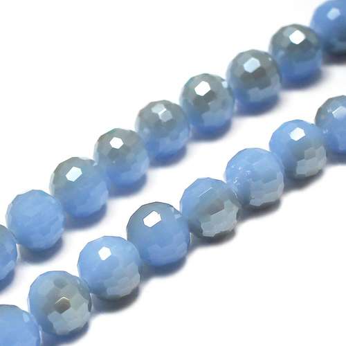 12mm crystal beads blue grey plate, pack of 35 — faceted for jewelry making and beadwork