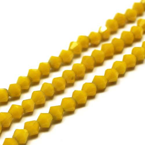 4mm crystal bicone beads canary — faceted for jewelry making and beadwork