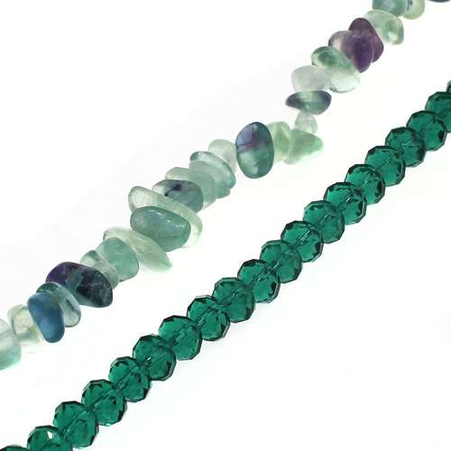 Semi Precious Charm bracelet fluorite bracelet making kit — DIY set with beads and instructions for creating handmade jewelry