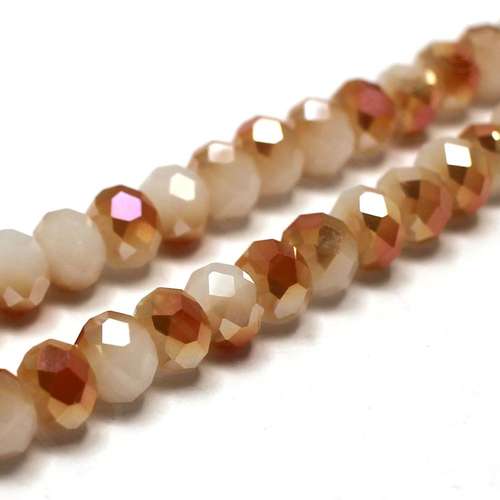 8mm crystal beads peach cream ab — AB finish, faceted for jewelry making and beadwork