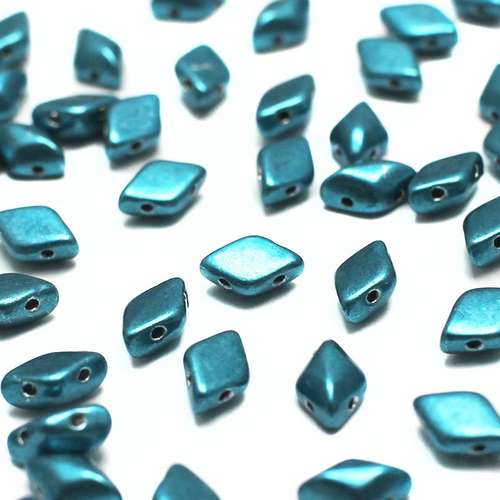 8x5mm 10g Czech glass Rulla beads sat met quetzal green — two-hole beads for jewelry making and bead weaving