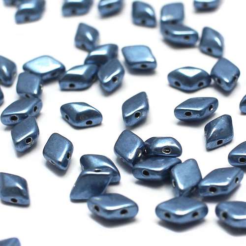 8x5mm 10g Czech glass Rulla beads sueded gold provence — two-hole beads for jewelry making and bead weaving