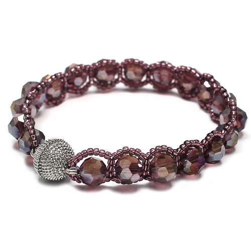 Elizabeth Crystal Bracelet amethyst ab - makes 3 bracelet making kit — DIY set with beads and instructions for creating handmade jewelry