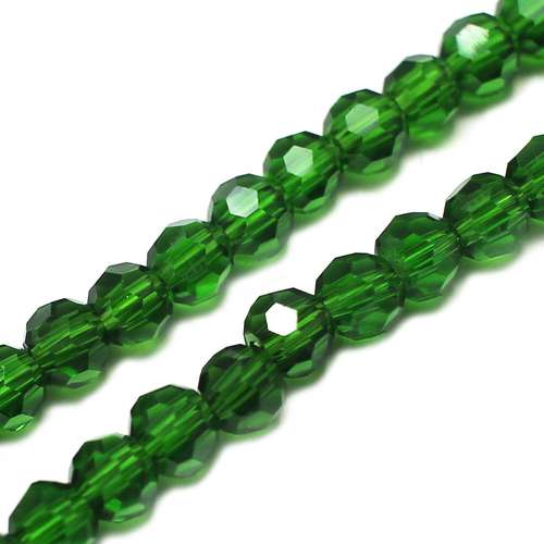 4mm crystal beads emerald green — faceted for jewelry making and beadwork