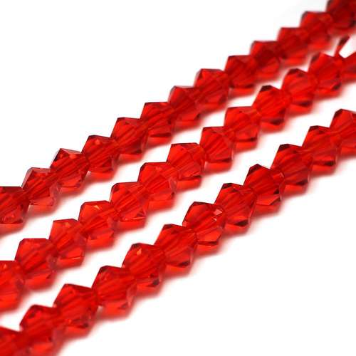 5mm crystal bicone beads red — faceted for jewelry making and beadwork