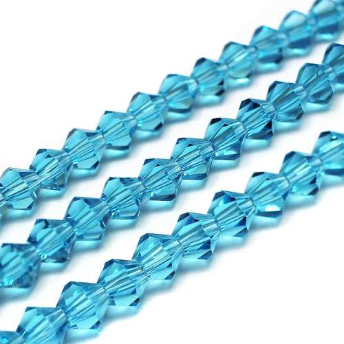 6mm crystal bicone beads aqua — faceted for jewelry making and beadwork