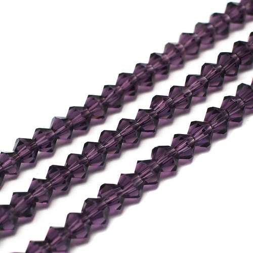 4mm crystal bicone beads purple — faceted for jewelry making and beadwork
