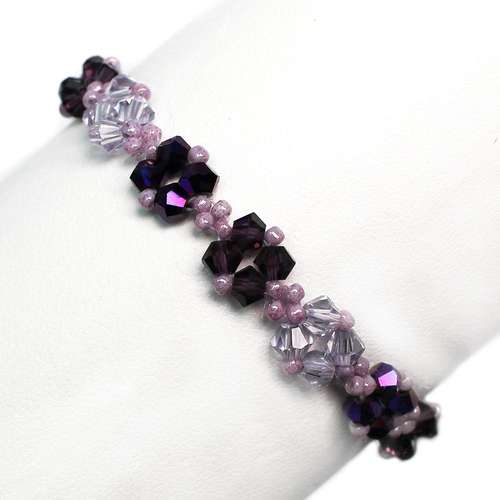 Pixie Bracelet Kit purple - makes 3 bracelet making kit — DIY set with beads and instructions for creating handmade jewelry
