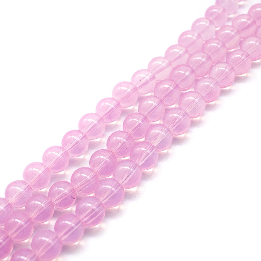 Milky Glass Beads 8mm - Opal Pink