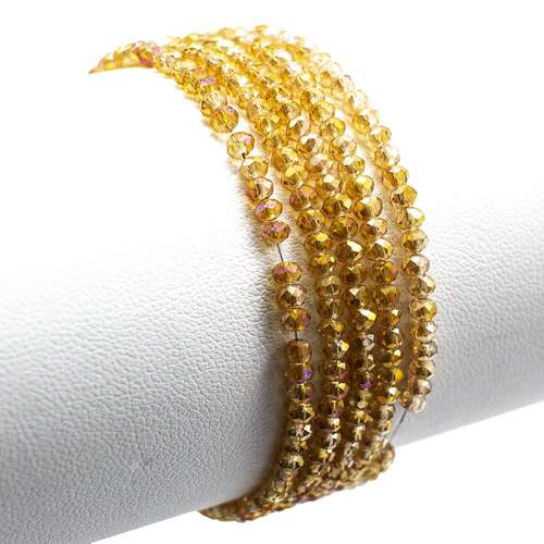 3mm crystal beads dark topaz ab, pack of 150 — AB finish, faceted for jewelry making and beadwork