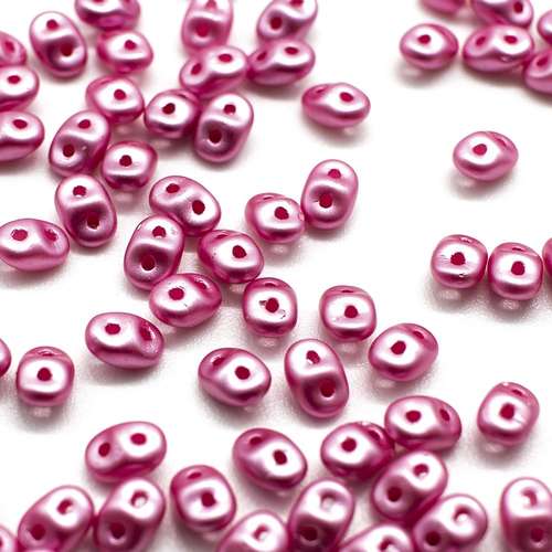 10g Czech glass Rulla beads pastel pink — two-hole beads for jewelry making and bead weaving
