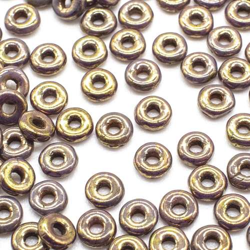 4mm Czech glass glass beads ring 4mm 5g 180pcs - purple bronze picasso — pack of 5, high-quality two-hole beads ideal for jewelry making,…