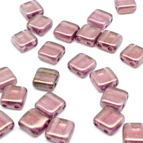 6mm Czech glass glass beads halo cherub — pack of 25, high-quality two-hole beads ideal for jewelry making, bead weaving, and crafts