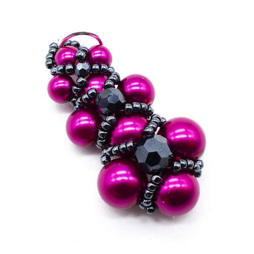 Victoria Pendant magenta jewelry making kit — DIY set with beads and instructions for creating handmade jewelry