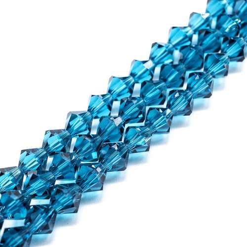 8mm crystal bicone beads dark turquoise — faceted for jewelry making and beadwork