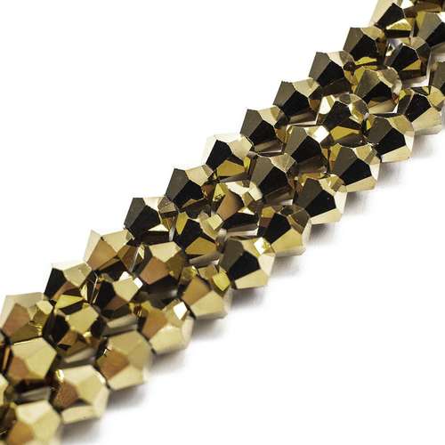 8mm crystal bicone beads pale gold — faceted for jewelry making and beadwork