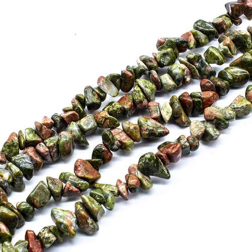 resin druzy bead unakite 32" string — sparkling cabochon-style stone ideal for jewelry making, pendants, and craft designs