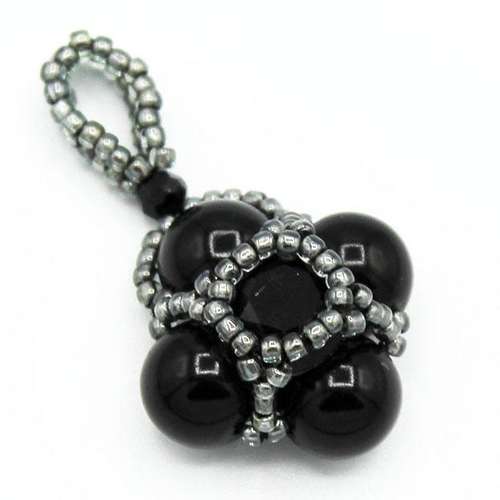 Cassandra Pendant black jewelry making kit — DIY set with beads and instructions for creating handmade jewelry