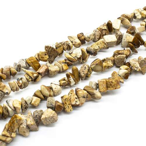 resin druzy bead picture jasper 32" string — sparkling cabochon-style stone ideal for jewelry making, pendants, and craft designs