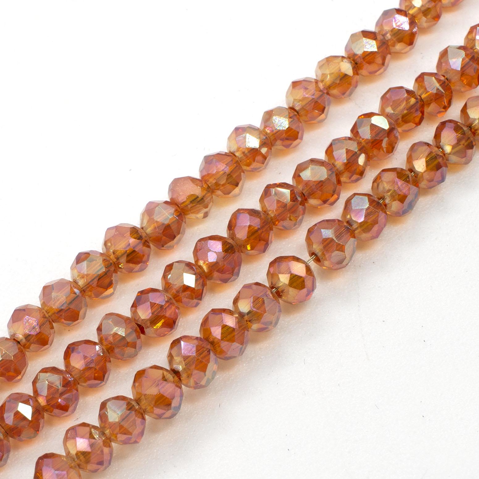 4mm crystal beads pink champagne ab — AB finish, faceted for jewelry making and beadwork