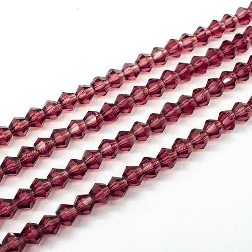 3mm crystal bicone beads dark purple — faceted for jewelry making and beadwork